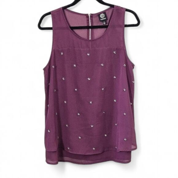 Bobeau Women’s Plum Blouse Size Large Mother Of Bride Plumcore Soft Glam Event - Picture 1 of 8